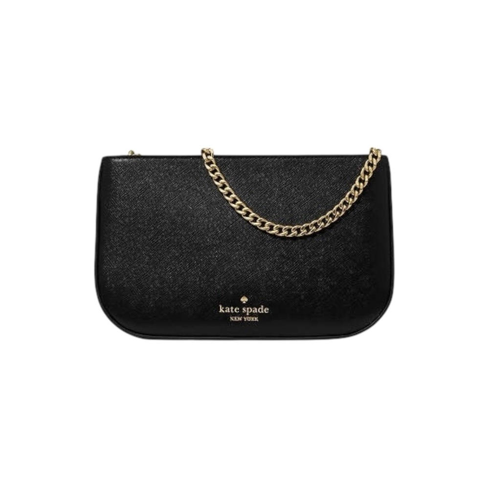 Kate Spade Madison Lilly Pochette Black Saffiano Leather Chain Bag Retail $249